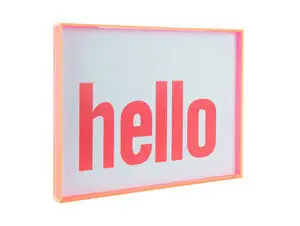 Present time - Wall art Hello large bright pink