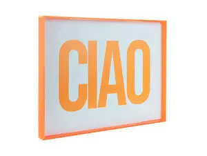 Present time - Wall art Ciao large bright orange