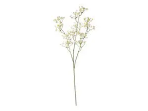Kunstig Babybreath blomst med små hvide blomster på grøn stilk med flere forgreninger.