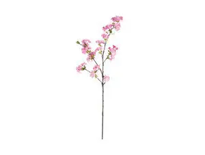 Kunstig Apple Blossom med lyserøde blomster og grønne blade på en enkelt stilk.