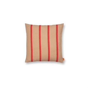 Ferm Living - pude - Grand Cushion - Camel/Red stribet