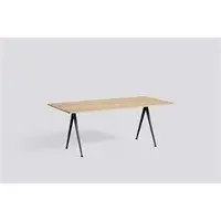 HAY - Pyramid bord/Table 02 - Sort ramme - bordplade matlakeret eg - Længde 250 cm