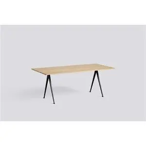 HAY - Pyramid bord/Table 02 - Sort ramme - bordplade matlakeret eg - Længde 250 cm