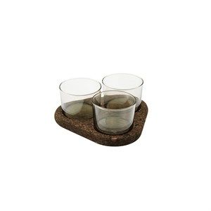 Image of RAW - Skålesæt i glas på korkbakke