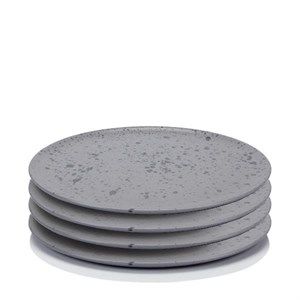 Image of RAW - Middags tallerken - Grå spotted - 4 stk. - 28 cm.
