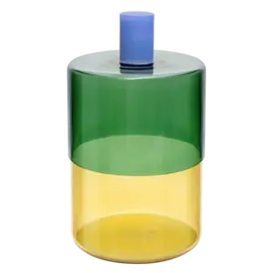 REMEMBER - Glasbeholder Milou - Petrol/Yellow