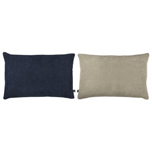 Mette Ditmer - RIBBON pude - Midnight Blue/Lysegrå