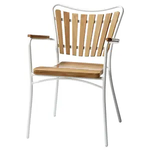 Cinas - Havestol - Ellen stol hvid aluminium og teak