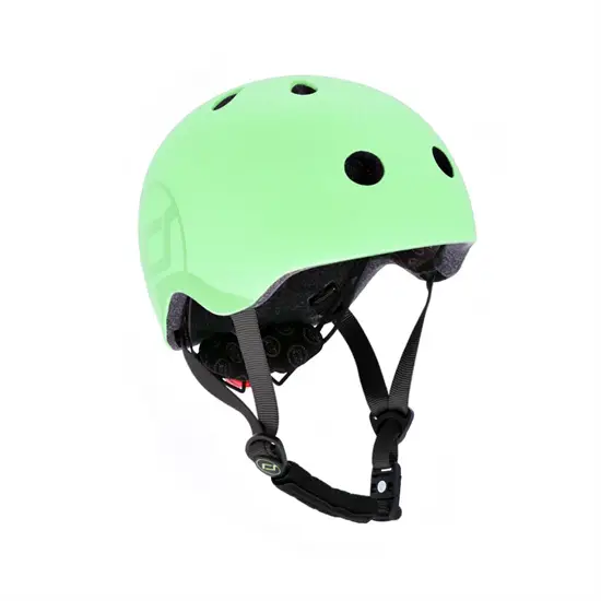 Grøn cykelhjelm til børn med ventilationshuller og justerbare stropper, str. 51-55 cm.
