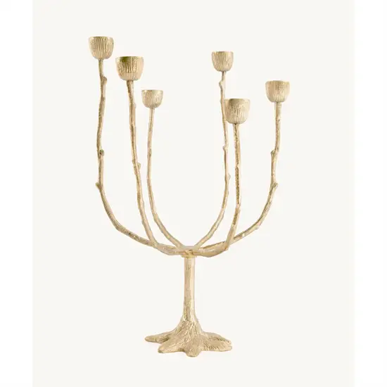 Doing Goods - Lysestage - 6 armet lysestage - Misty Multi - Messing/Brass