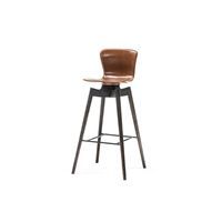 Mater - Shell bar stool (74 cm) - brown saddle leather