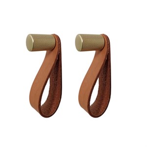 Nordic Function - ShineUp (2 stk.) - Brass Hook/Naturel Leather