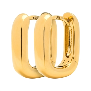 LULU Copenhagen - Øreringe - Chunky Square Hoops - Forgyldte