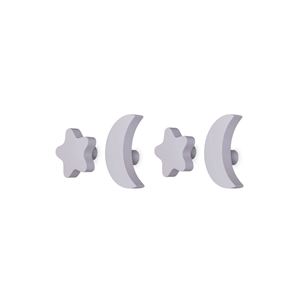 Nofred - Stars and Moons Hooks - Børneknager - Lilla