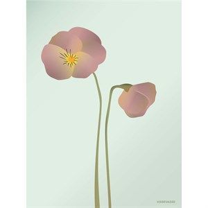 Image of VISSEVASSE - Stedmoderblomst plakat, mint - 30x40 cm