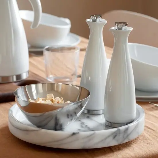 Steel Function - OLIE/EDIKESÆT HVIDT PORCELÆN 2-DELE
