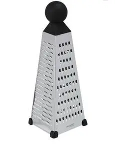 Pyramidet metalrivet med sort top og forskellige hulstørrelser til rivning.