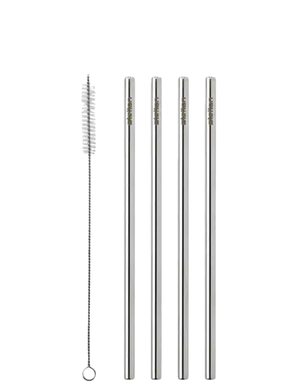 Stelton - genanvendelige sugerør 4 Stk steel