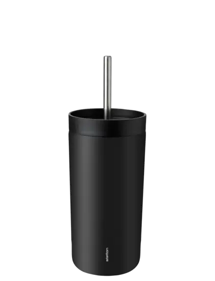 Stelton - To Go Sip termokop med sugerør 0.4 l. soft black