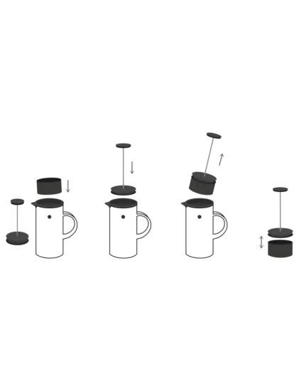 Stelton kaffeopsamler til EM77, stempelkande black