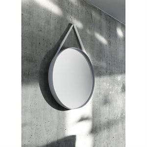 Image of Hay - Strap Mirror - Ø 50 cm - Grå