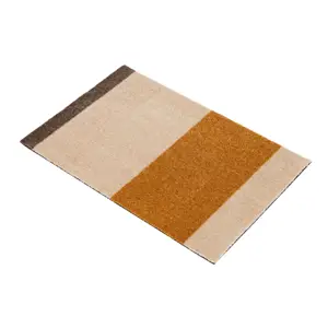 Tica Copenhagen - Smudsmåtte - Stripes Horizon - Ivory-Dijon-Brown - 40x60 cm