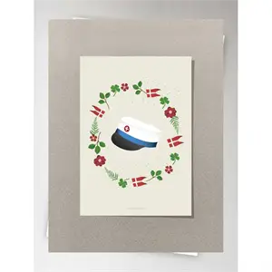 VisseVasse - Studenterkort Mini - Kort med Blå Hue - 10,5x7,5 cm