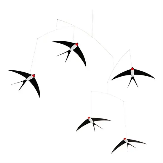 Flensted hanging art - Svale mobile 5 - (5 svaler)