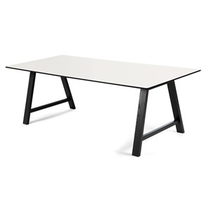 Andersen Furniture - T1 UDTRÆKSBORD I HVID LAMINAT - UNDERSTEL I SORT - Længde 160 cm