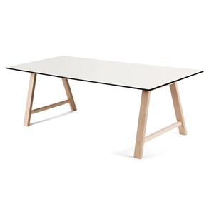 Andersen Furniture - T1 UDTRÆKSBORD I HVID LAMINAT - UNDERSTEL I EG/HVIDPIGMENTERET MAT LAK - Længde 160 cm