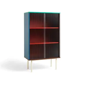 Hay - Reol til Gulv med Glaslåger - Colour Cabinet - Multi farvet - Høj model, B75 X D39 X H130