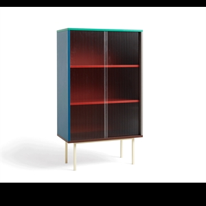 Hay - Reol til Gulv med Glaslåger - Colour Cabinet - Multi farvet - Høj model, B75 X D39 X H130