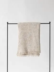 Tell Me More - Monti cotton/linen blanket - sand beige