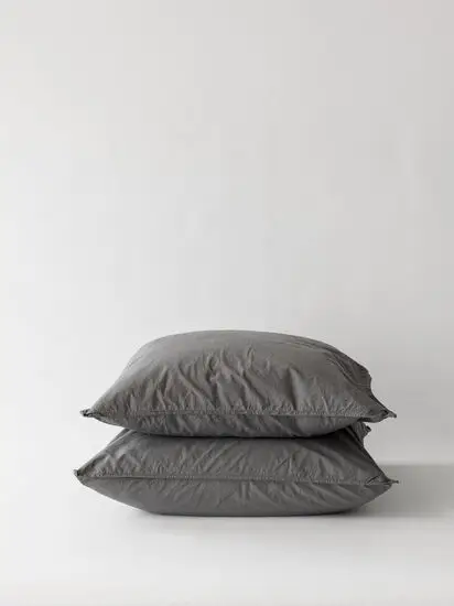 Tell Me More - Pillowcase org cotton 50x60 2p - dark grey