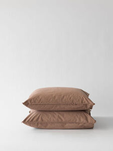 Tell Me More - Pillowcase org cotton 65x65 2p - tan