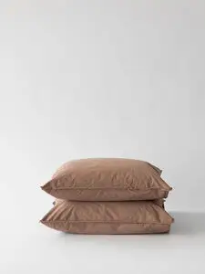 Tell Me More - Pillowcase org cotton 65x65 2p - tan