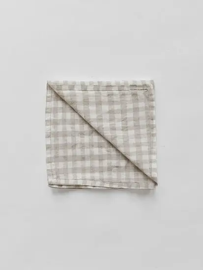 Tell Me More - Napkin linen - gingham natural