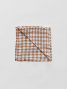 Tell Me More - Napkin linen - gingham biscuit