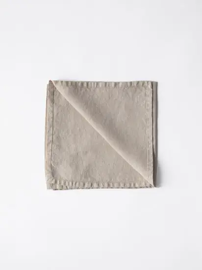 Tell Me More - Napkin linen - warm grey