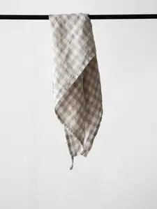 Tell Me More - Kitchen towel linen - gingham natural