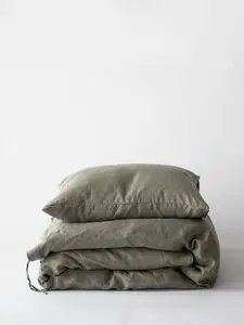 Tell Me More - Duvet cover linen 140x200 - olive