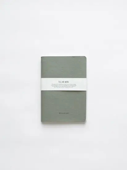 Tell Me More - Notebook - dusty green