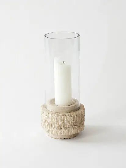 Tell Me More - Travertine candleholder