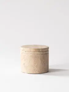 Tell Me More - Travertine pot with lid