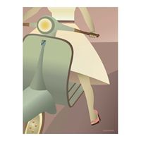 VISSEVASSE - Vespa-pigen plakat - 30x40 cm