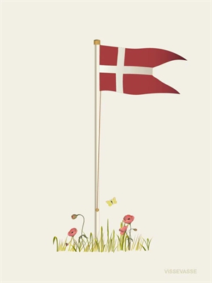 VisseVasse - Mini Kort - Tillykke med Dagen - Flag - Til og fra - A7