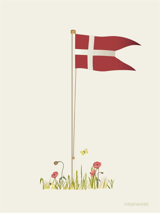 VisseVasse - Mini Kort - Tillykke med Dagen - Flag - Til og fra - A7