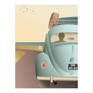 Image of VISSEVASSE - VW Beetle plakat - 30x40 cm