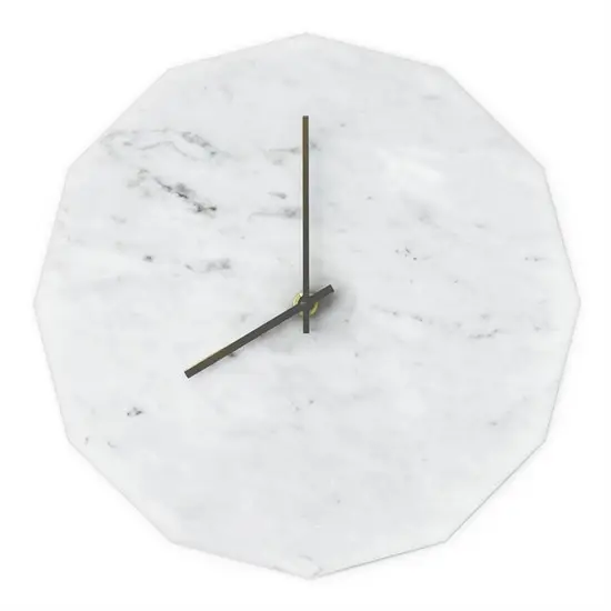 Hemverk - Vægur - Marble Bianco - Hvid/Sort - Ø28 cm