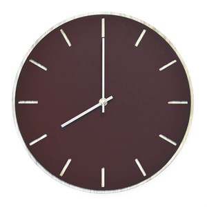 Tidsløs - Burgundy Vægur, Sølv Ø28